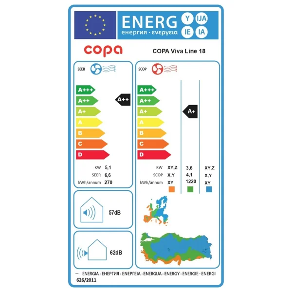 Copa Viva Line 18 A++ 18000 Btu Inverter Duvar Tipi Klima - Görsel 5