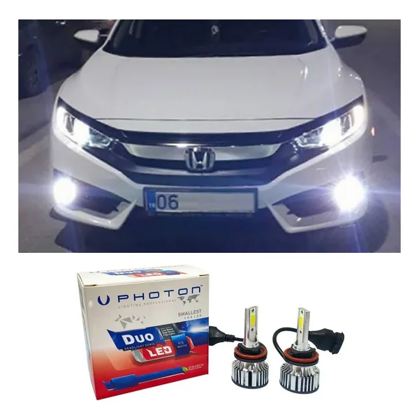 Photon Honda Civic Fc5 LED Xenon Kısa Far Ampulü H11 Duo Yeni Seri Beyaz - Görsel 4