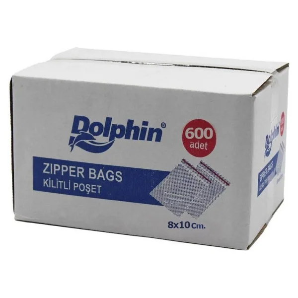 Dolphin Kilitli Şeffaf Buzdolabı Kilitli Saklama Poşeti Torba - 8x10 Cm. - 1000 Adetlik 5 Kutu - Görsel 2