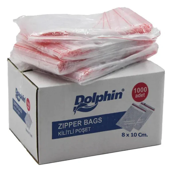 Dolphin Kilitli Şeffaf Buzdolabı Kilitli Saklama Poşeti Torba - 8x10 Cm. - 1000 Adetlik 5 Kutu - Görsel 3