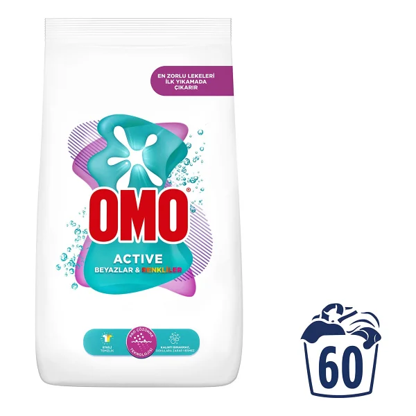 Omo Active Beyazlar Ve Renkliler İçin 9 Kg Toz Deterjan - Görsel 2