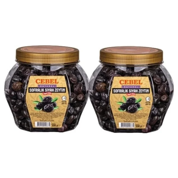 Cebel Lezzet Paketi Cebel Siyah Zeytin 1000 Gr Pet (Çok Iri) (L-M 231-290) (2 Adet 1000 Gr) - 2 Kg - Görsel 3