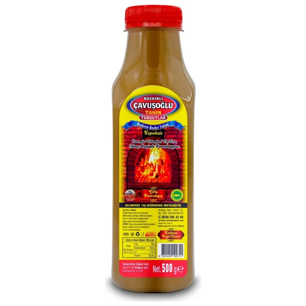 Bozkırlı Çavuşoğlu Çifte Kavrulmuş Kepeksiz Bozkır Tahini 500 gr - Görsel 3