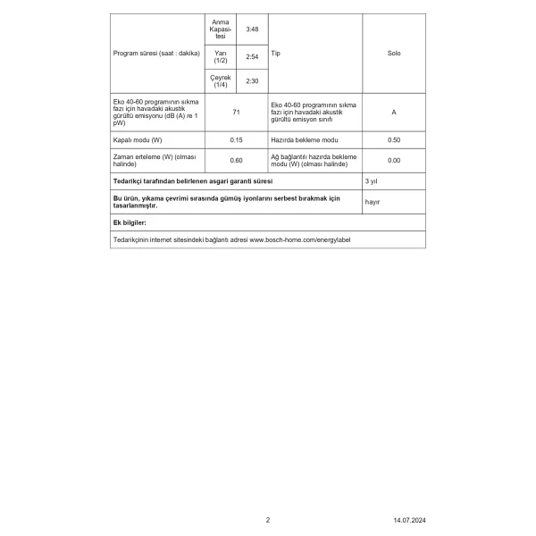 Bosch Wga244z1tr 1400 Devir 9 Kg Çamaşır Makinesi - Görsel 5