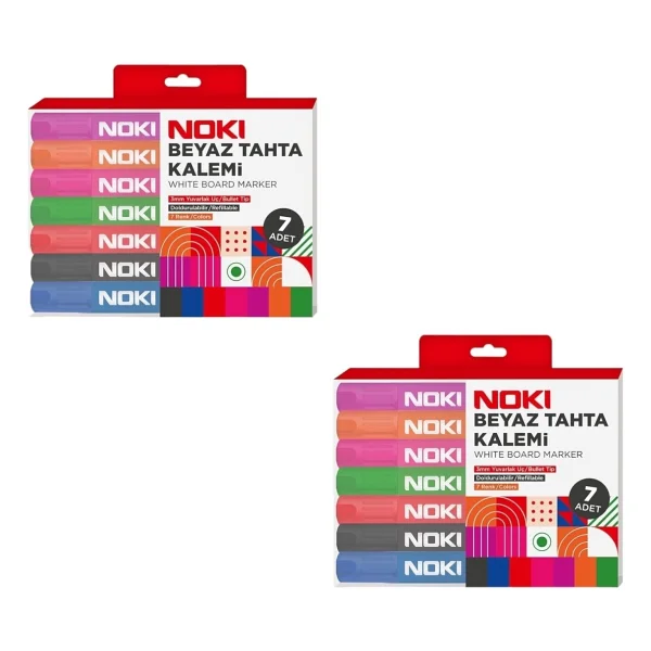 Noki Beyaz Tahta Kalemi Yedili Set ( Iki Adet ) - Çok Renkli - Görsel 2