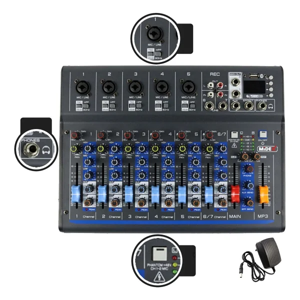 Midex Mdx-07fxu 7 Kanal Ses Mikseri - Görsel 6