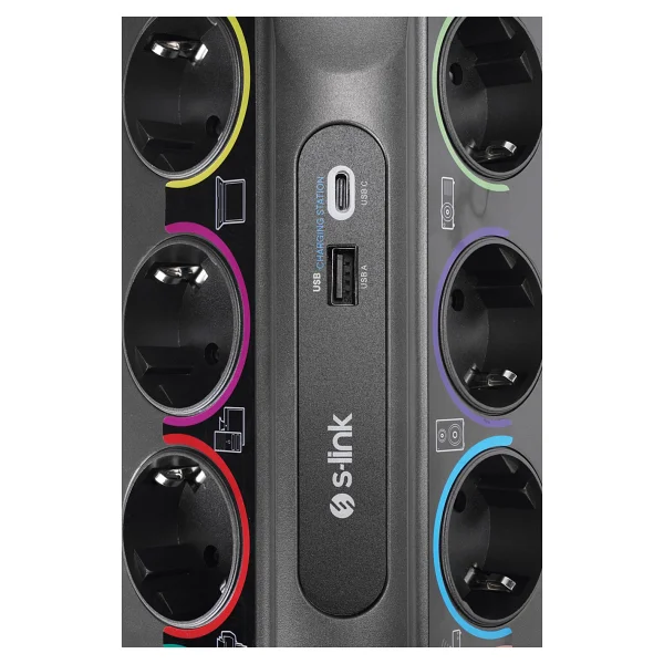 S-Link Swapp Sp10af 1800 Joule Anahtarlı Usb'li 1.8 M 10'lu Akım Korumalı Priz - Görsel 2