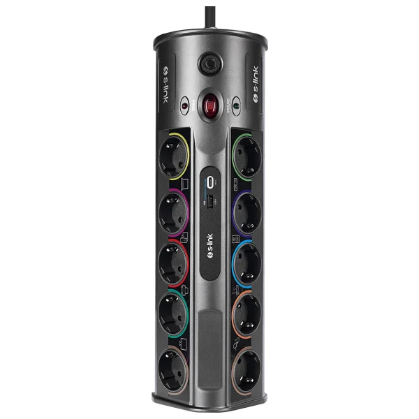 S-Link Swapp Sp10af 1800 Joule Anahtarlı Usb'li 1.8 M 10'lu Akım Korumalı Priz - Görsel 4