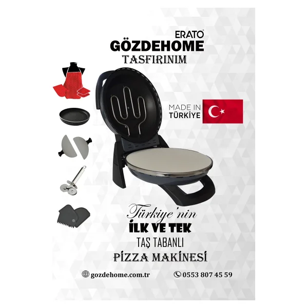 Erato Taşfırınım Antrasit Pizza Makinesi - Görsel 10
