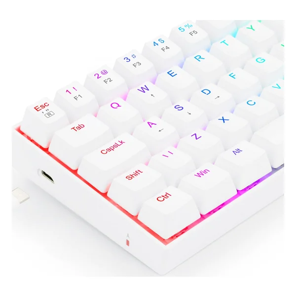Redragon K630 Dragonborn Beyaz RGB %60 Tkl Blue Switch Kablolu Mekanik Oyuncu Klavyesi - Görsel 5