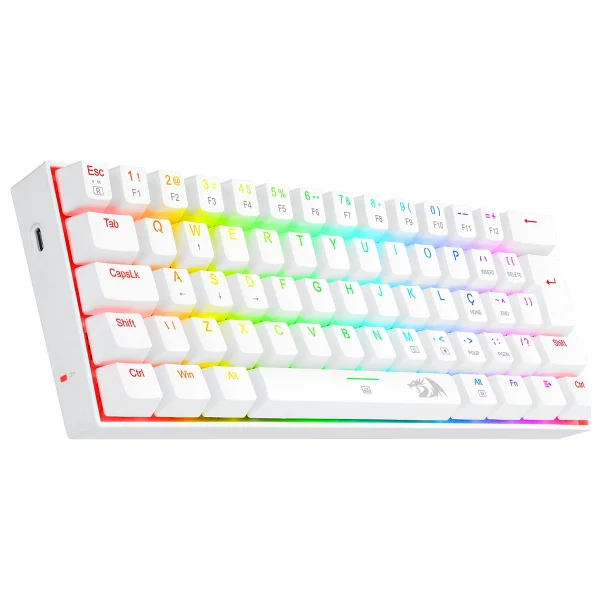 Redragon K630 Dragonborn Beyaz RGB %60 Tkl Blue Switch Kablolu Mekanik Oyuncu Klavyesi - Görsel 2