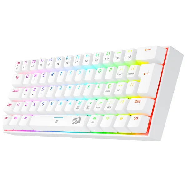 Redragon K630 Dragonborn Beyaz RGB %60 Tkl Blue Switch Kablolu Mekanik Oyuncu Klavyesi - Görsel 3