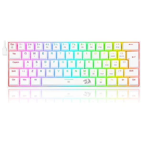 Redragon K630 Dragonborn Beyaz RGB %60 Tkl Blue Switch Kablolu Mekanik Oyuncu Klavyesi - Görsel 10
