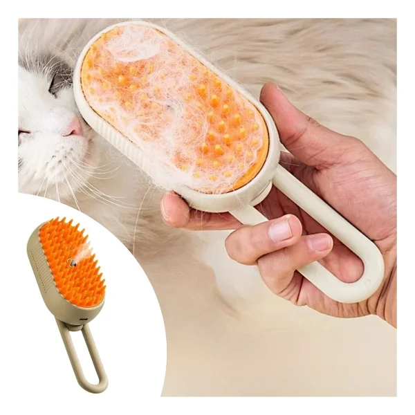 Buffer Buffer Saplı Su Püskürtmeli Kedi Köpek Fırçası Masaj Etkili Tüy Toplama Tarağı - Görsel 6