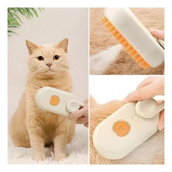 Buffer Buffer Saplı Su Püskürtmeli Kedi Köpek Fırçası Masaj Etkili Tüy Toplama Tarağı - Görsel 3