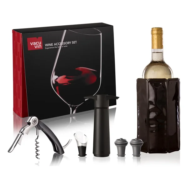 Vacu Vin Şarap Aksesuar Seti (Tirbüşon, Soğutucu, Servis, Vakum Set, Stoper), Kutulu (68897606) - Görsel 6
