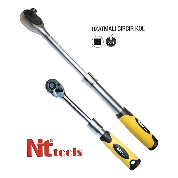 Nt Tools 1/2" Uzatmalı Cırcır Kolu 290-420 Mm. 72 Diş Nc12c12 - Görsel 3