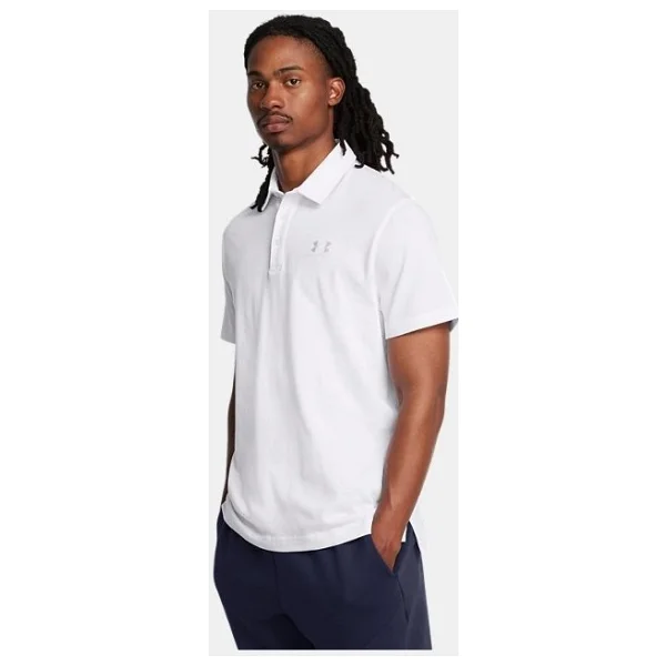 Under Armour Icon 1386608-100 Beyaz Kısa Kollu Polo Yaka Erkek Tişört - Görsel 7