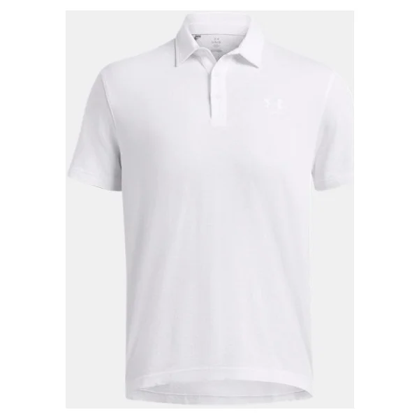Under Armour Icon 1386608-100 Beyaz Kısa Kollu Polo Yaka Erkek Tişört - Görsel 3