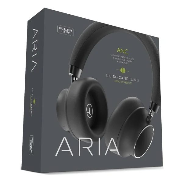 Powerway Aria ANC Siyah Kulak Üstü Bluetooth Kulaklık - Görsel 6