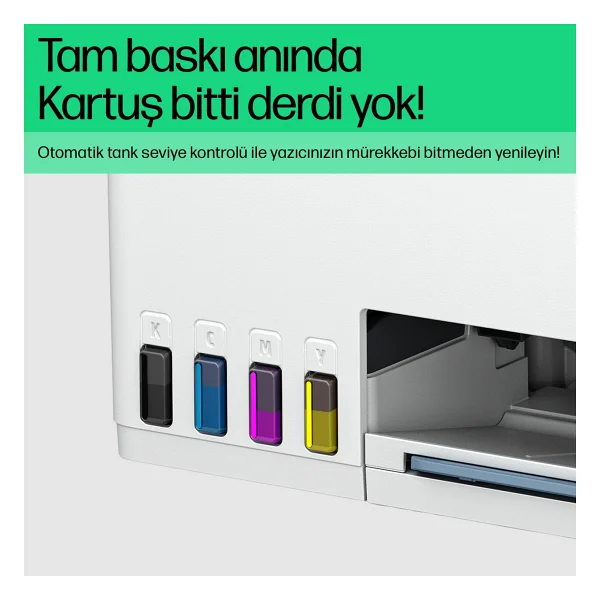 Hp Smart Tank 585 1f3y4a Wi-Fi + Tarayıcı + Fotokopi Renkli Çok Fonksiyonlu Mürekkep Püskürtmeli Yazıcı - Görsel 8