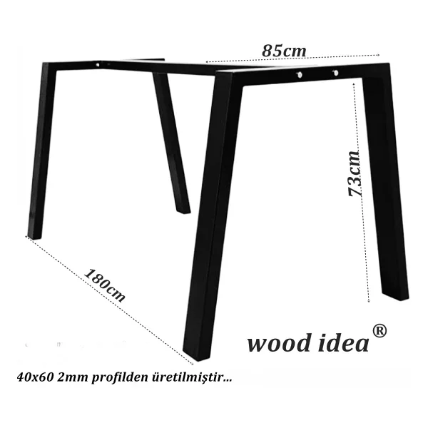Wood İdea Masalarınız İçin Metal Salon Yemek Masa Ayağı ( Masif Ve Ceviz Kalın Masalar) - Görsel 2