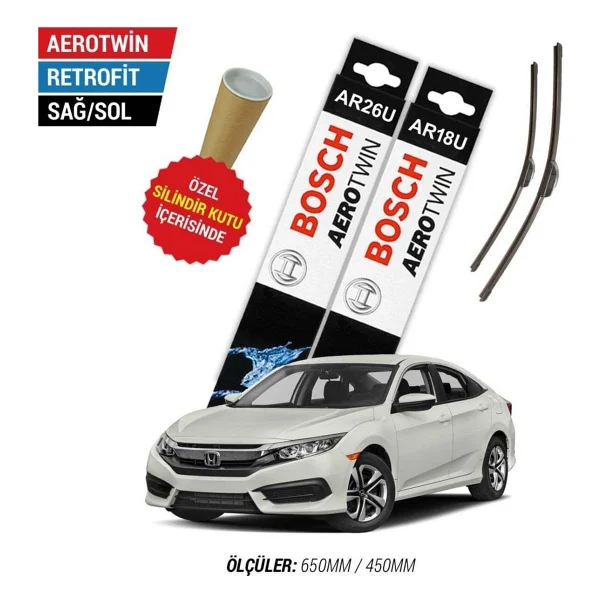 Honda Civic Silecek (2017-2021 Fc5) Bosch Aerotwin Retrofit - Görsel 4