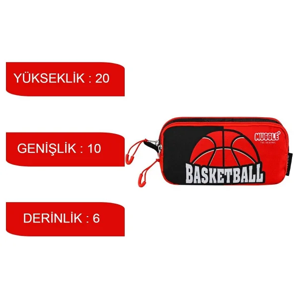 Muggle Mu-9165 Basketball 2 Bölmeli Kalemlik - Görsel 2