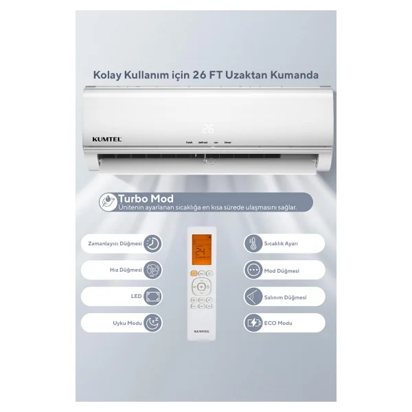 Kumtel Matsu KMSAC-18 A++ 18000 BTU Inverter Duvar Tipi Klima - Görsel 5