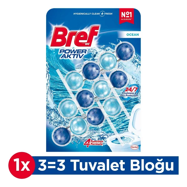 Bref Power Aktiv Okyanus Klozet Temizleyici 3'lü 24/7 Temizlik Ve Ferahlık Sağlar - Görsel 5