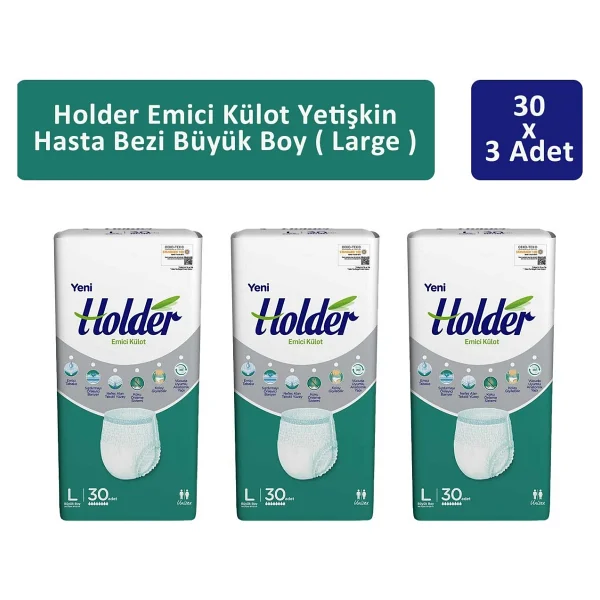 Holder Emici Külot Büyük Boy L 30'lu 3 Adet Hasta Bezi - Görsel 6