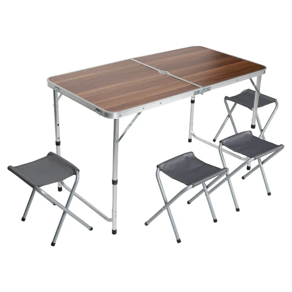 Uniqamp Quatrotm 60x120 Cm 4 Kişilik Ahşap Kamp Masa Sandalye Takımı - Görsel 6