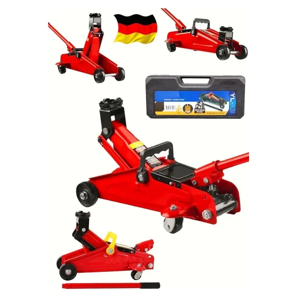 Dynamic Max 2.5 Ton Arabalı Tekerlekli Hidrolik Timsah Kriko Çantalı Max 380 Mm Kaldırma - Görsel 2