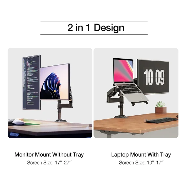 North Bayou H180-Fp 17-27 İnç İki Kollu Amortisörlü Monitör Standı - Görsel 3