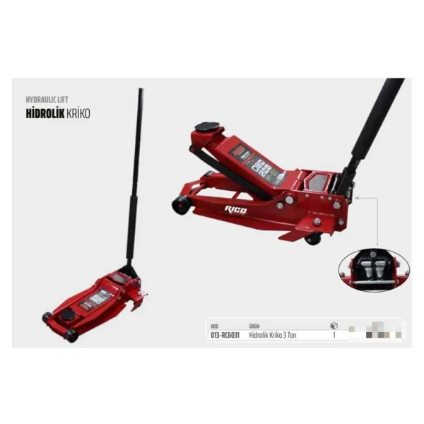 Rıco 3 Ton Alçak Kafa Çift Piston Kriko - Görsel 6