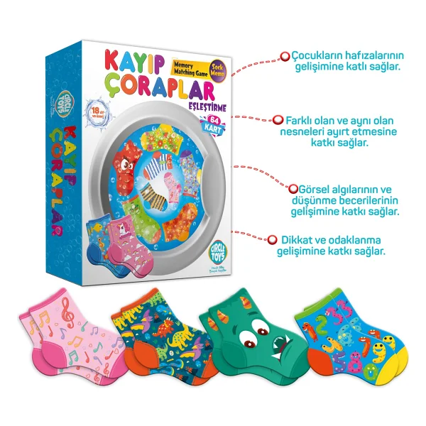 Circle Toys Kayıp Çoraplar Eşleştirme Kartları Oyunu - Görsel 3