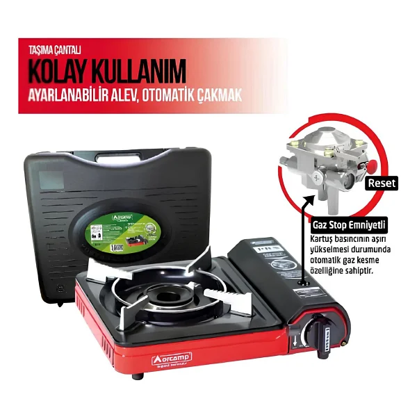 Orcamp Ck-505 Portatif 227 Gr 6 Adet Kartuşlu Kamp Ocağı - Görsel 3