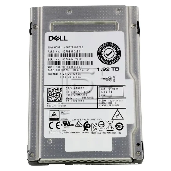 Dell - Toshıba 1.92tb 12gb/S 2.5 Sas SSD (0tdnp7)- (Kpm5xrug1t92) - Görsel 2