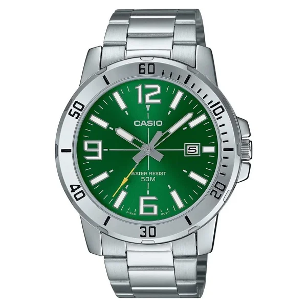Casio Standart Mtp-Vd01d-3bvudf Çelik Kordon Yeşil Erkek Kol Saati - Görsel 2