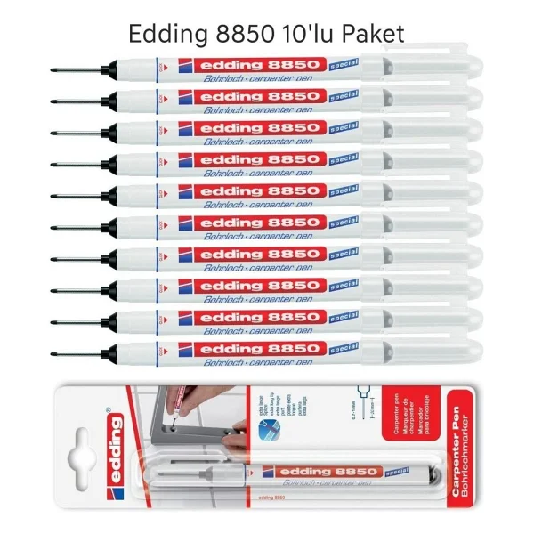 Edding 8850 Montaj İşaretleme Ve Marangoz Kalemi 10'lu Paket - Görsel 6
