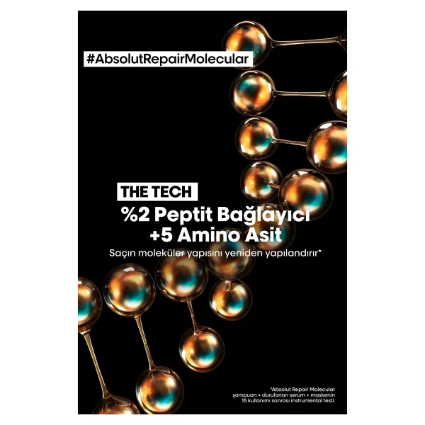 L'oreal Paris Absolut Repair Molecular 100 Ml Durulanmayan Saç Maskesi - Görsel 5