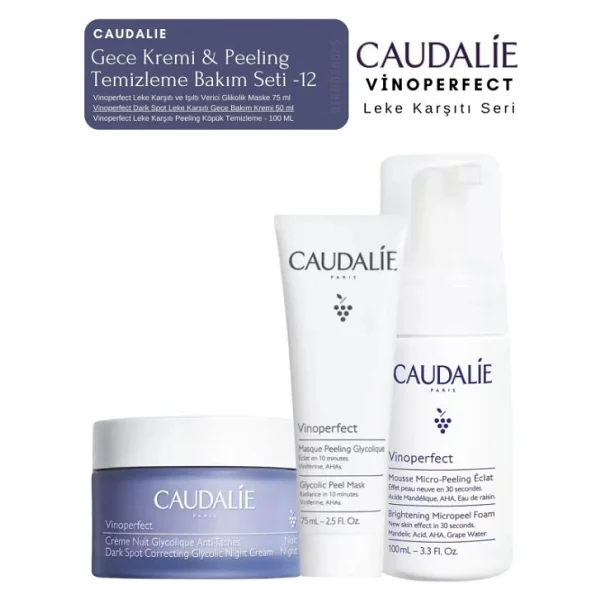 Caudalie Vinoperfect Leke Bakım Seti -12 Gece & Peeling & Temizleme Köpük Orijinal Boy - Görsel 2