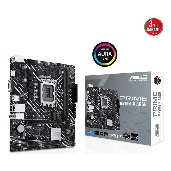 Asus Prime H610m-K Argb Intel Lga1700 DDR5 Micro Atx Anakart - Görsel 9