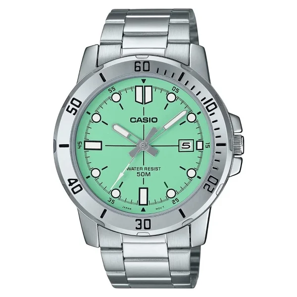 Casio Standart Mtp-Vd01d-3e1vudf Çelik Kordon Mint Yeşili Erkek Kol Saati - Görsel 2