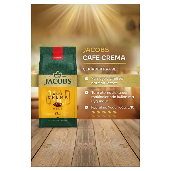 Jacobs Cafe Crema Çekirdek Kahve 500 Gr 4'lü - Görsel 3