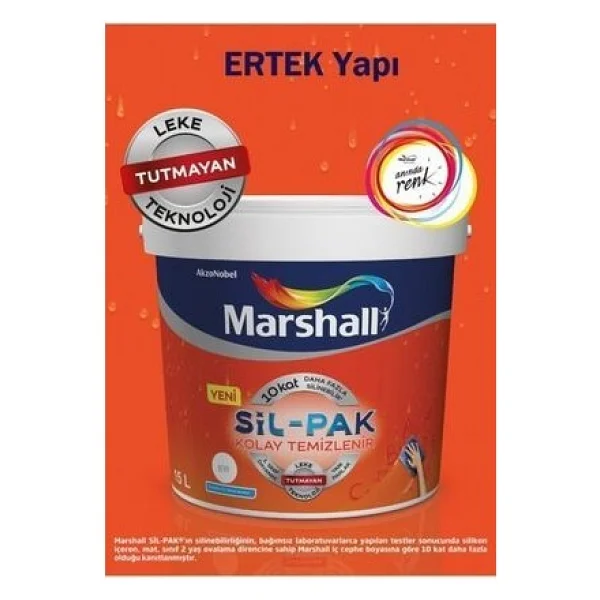 Marshall Sil-Pak Silikonlu 15 Lt İç Cephe Boyası - Kum Beji - Görsel 6