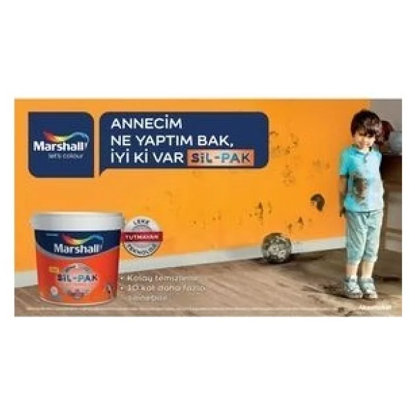 Marshall Sil-Pak Silikonlu 15 Lt İç Cephe Boyası - Kum Beji - Görsel 2