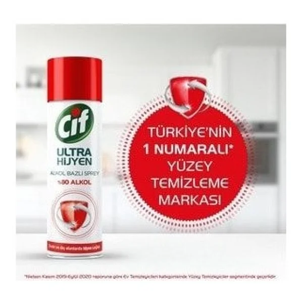 Cif Ultra Hijyen 400 Ml 3'lü Alkol Bazlı Sprey - Görsel 3