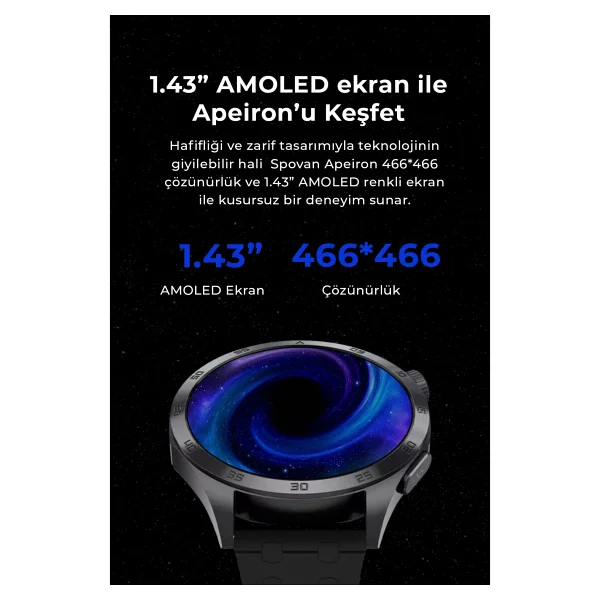 Spovan Apeiron Akıllı Saat Siyah - Görsel 5