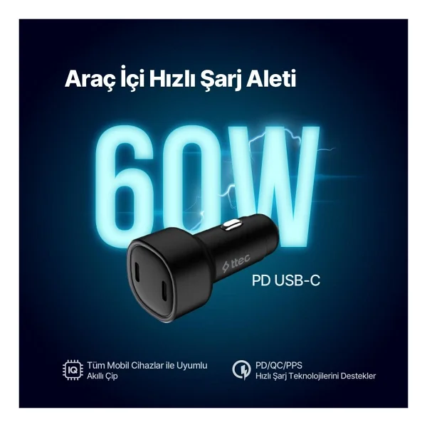 Ttec Smartcharger Duo 2ckp03s 60 W Hızlı Araç Şarj Aleti - Görsel 2